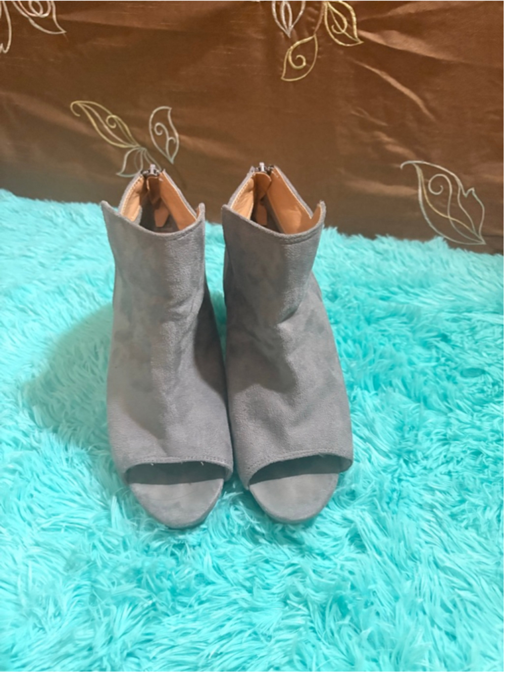 Steven Ella Grey Suede Ankle Boots